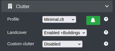 Input menu "Clutter" section