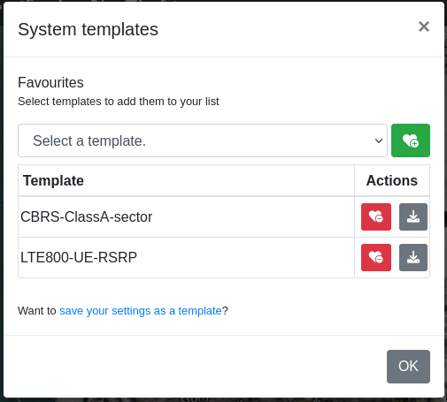 Manage system templates