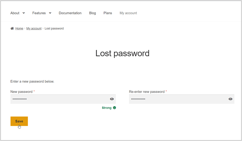 CloudRF Lost Password Save Button