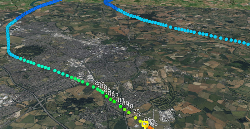 Flightpath loaded from ADSB