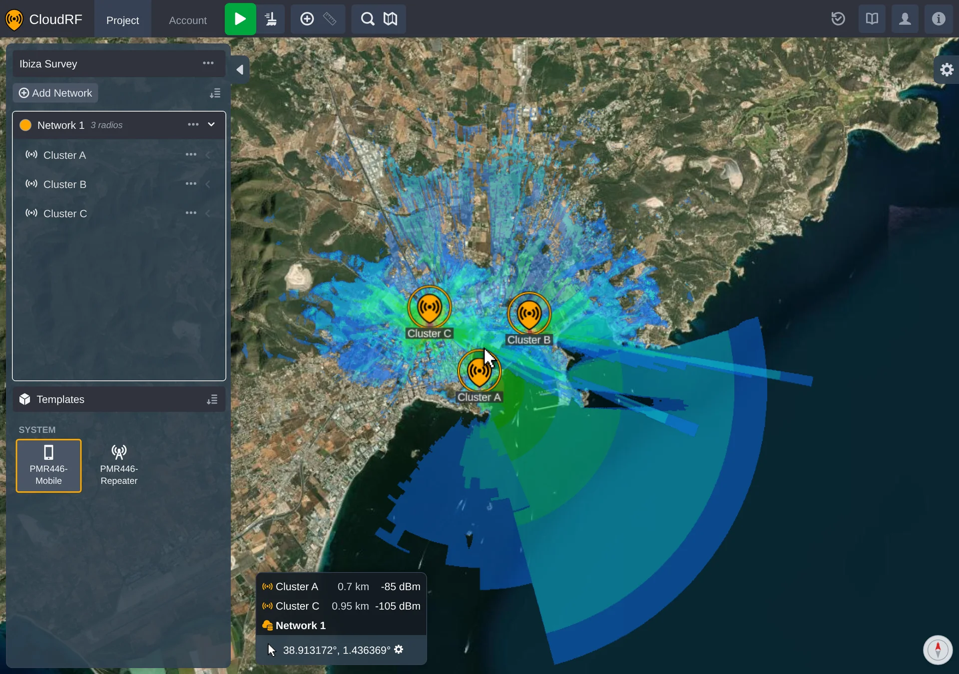 Merge heatmaps off: separate per-radio coverage