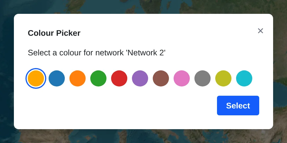 network colour dialog