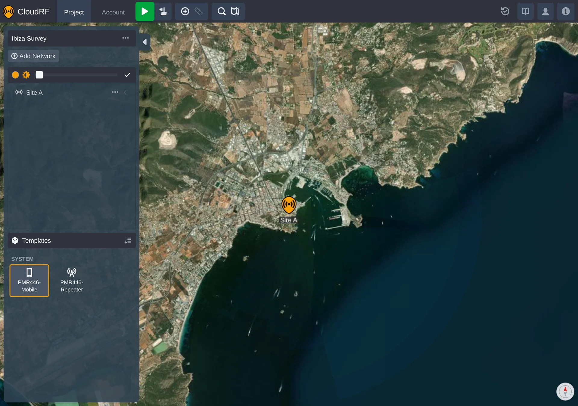 the opacity slider open on a network row