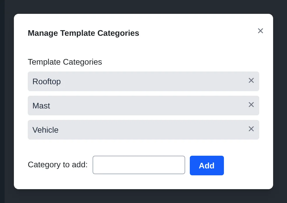 the category manager dialog
