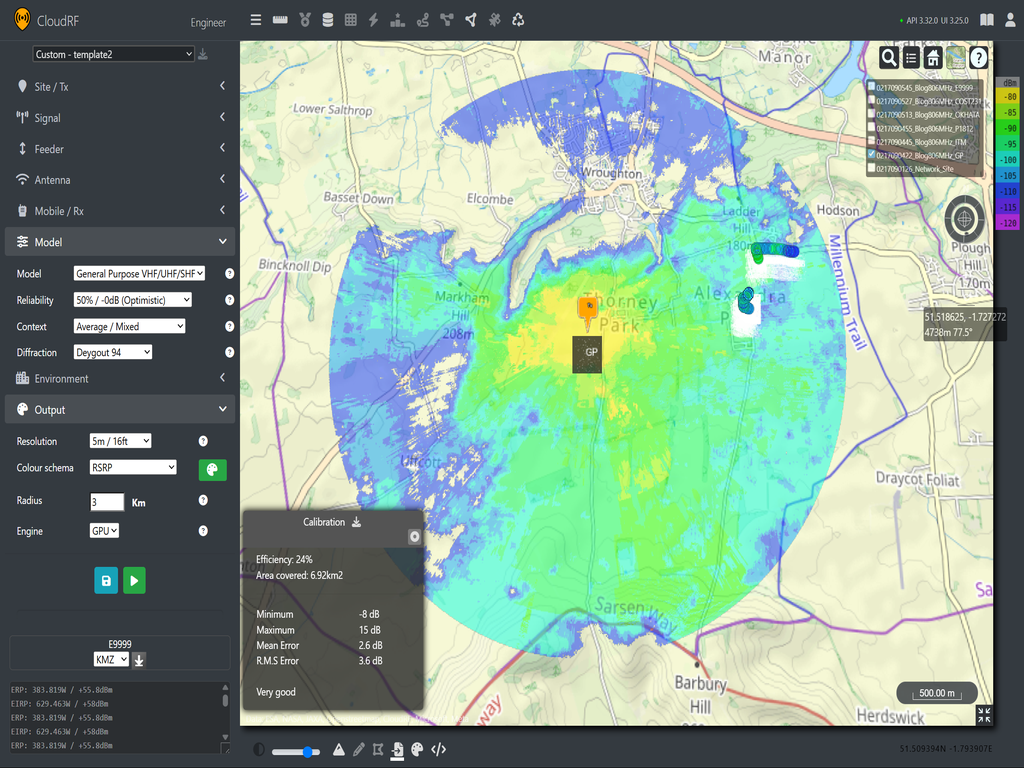 General Purpose prediction of LTE Coverage using Cloud RF